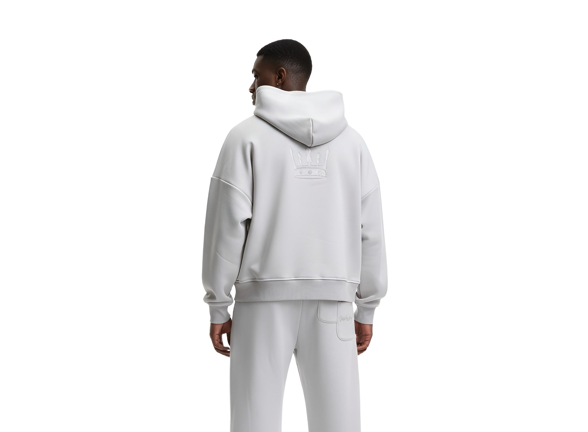 Meridian Zipped Hoodie in Silver Mist