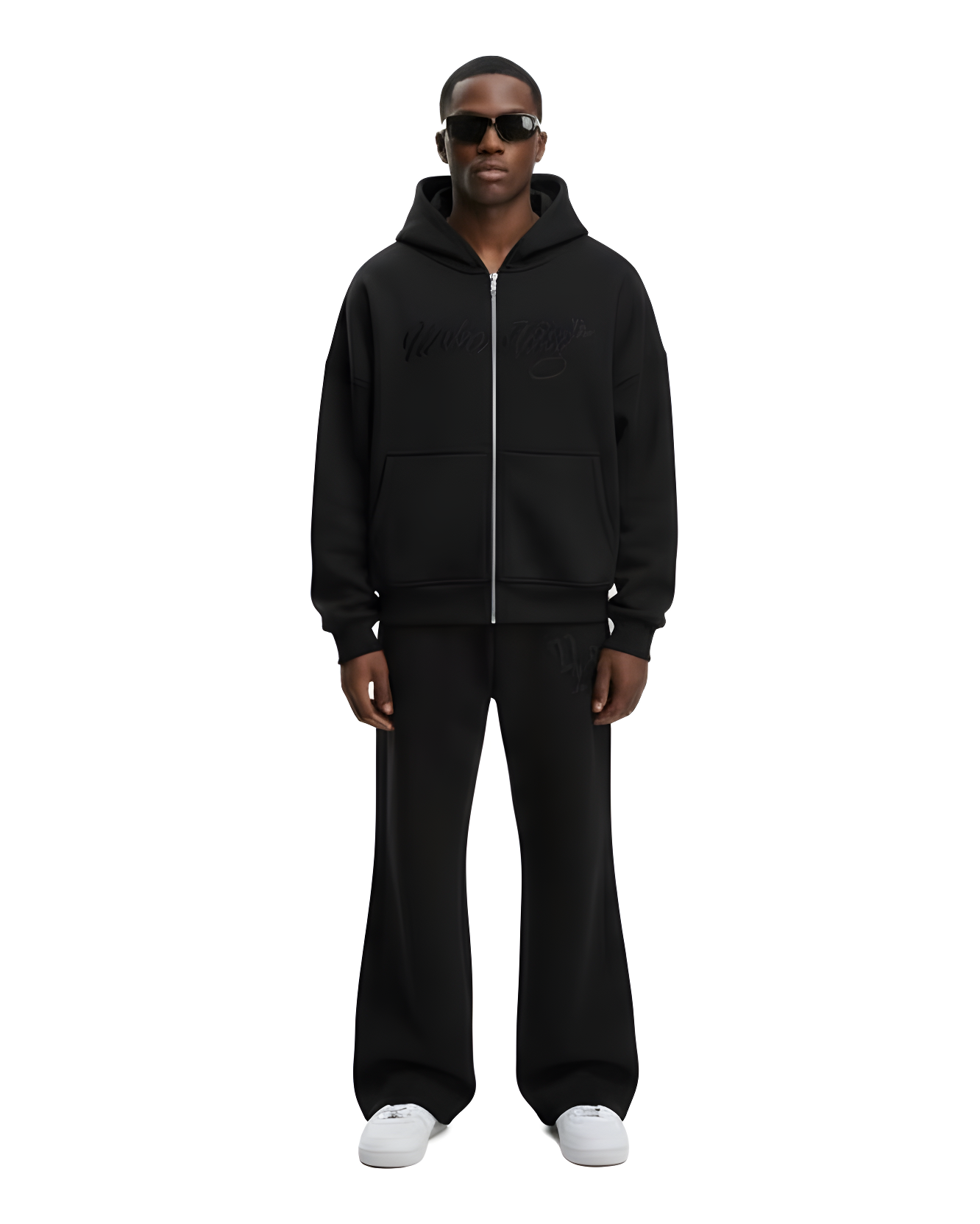 Meridian Zipped Hoodie in Cosmic Black