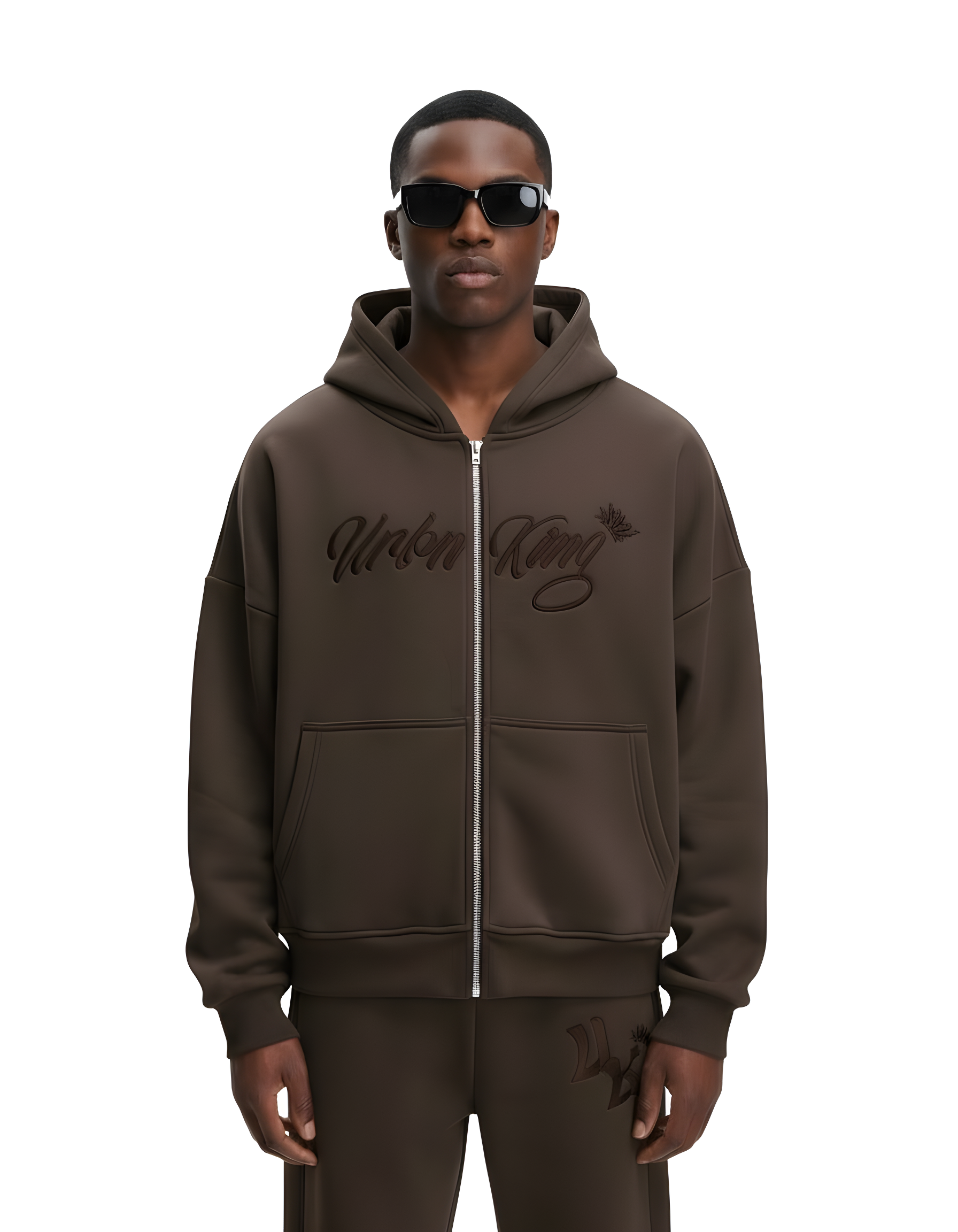 Meridian Zipped Hoodie in Midnight Espresso