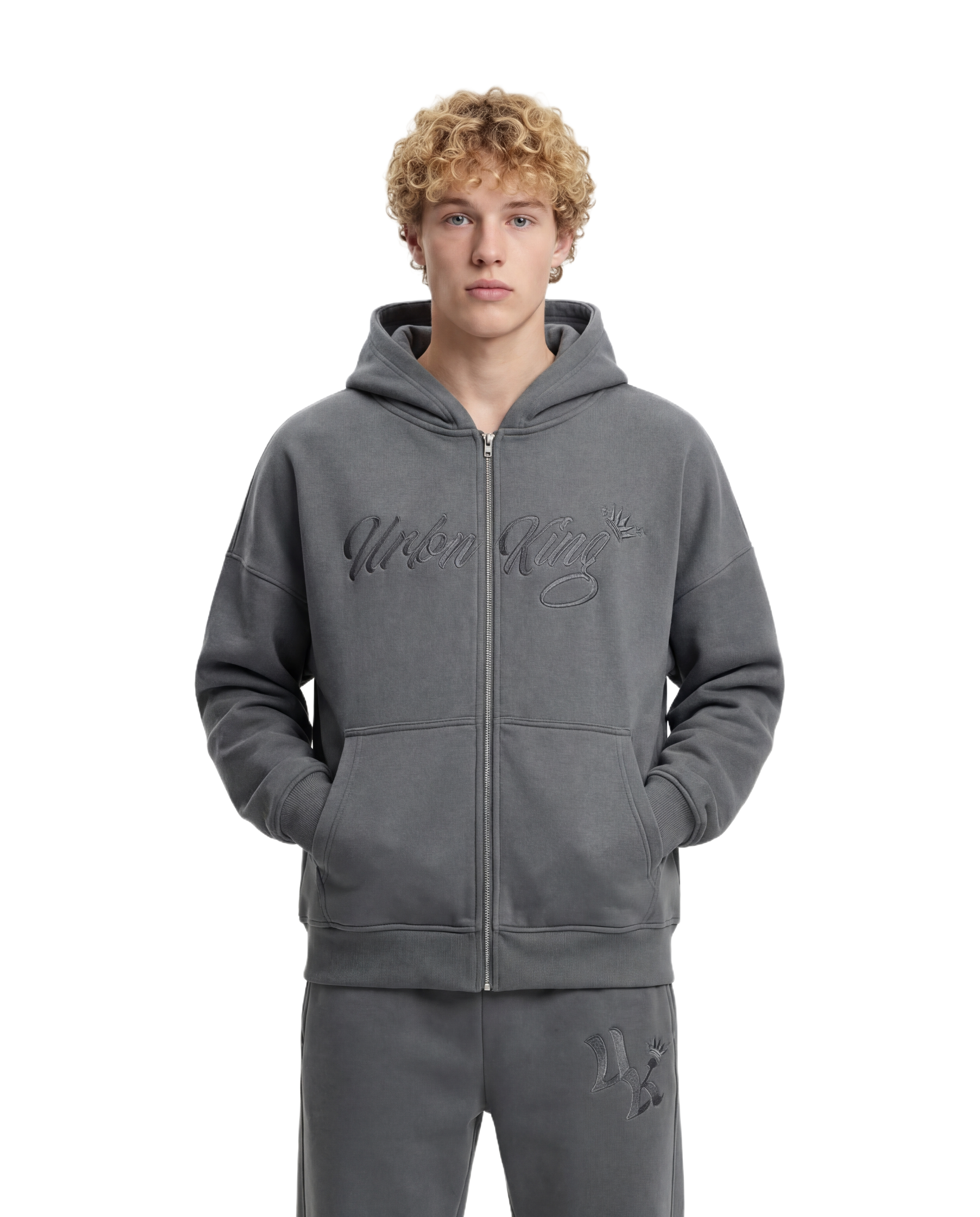 Meridian Zip Hoodie in Deep Slate