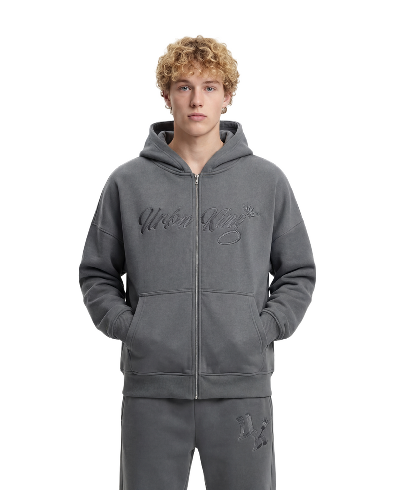Meridian Zip Hoodie in Deep Slate