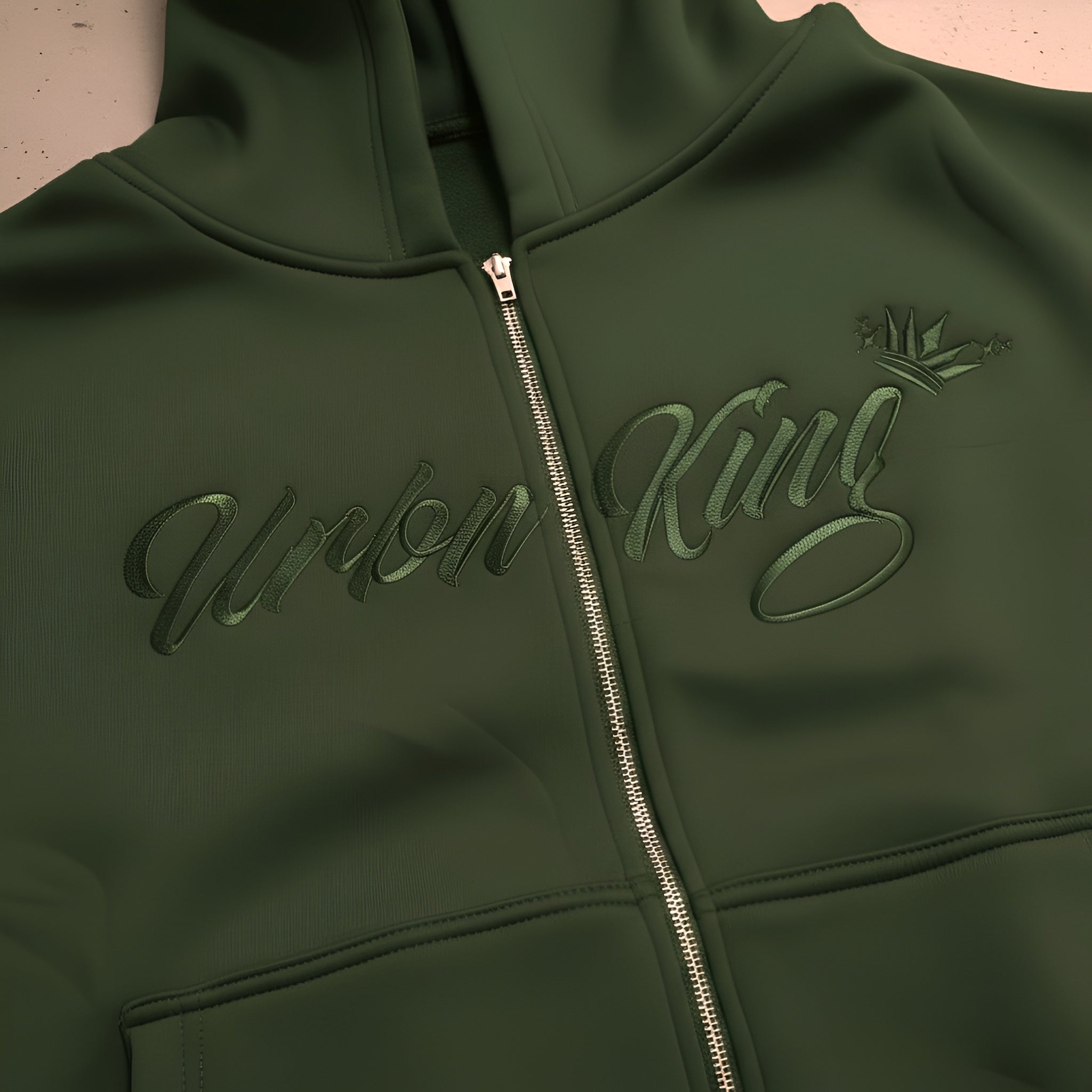 Meridian Zipped Hoodie in Matcha Green