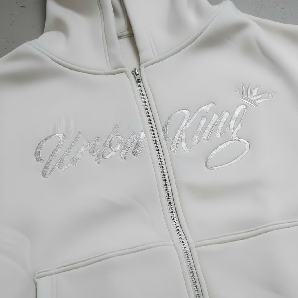 Meridian Zipped Hoodie in Silver Mist