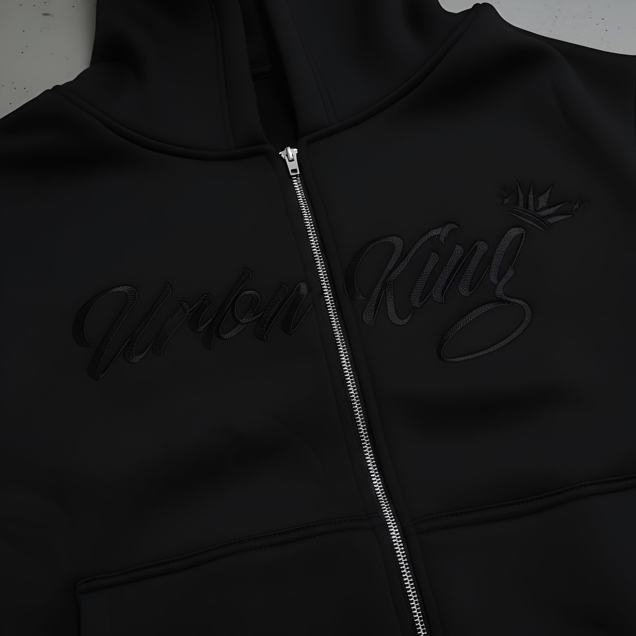 Meridian Zipped Hoodie in Cosmic Black