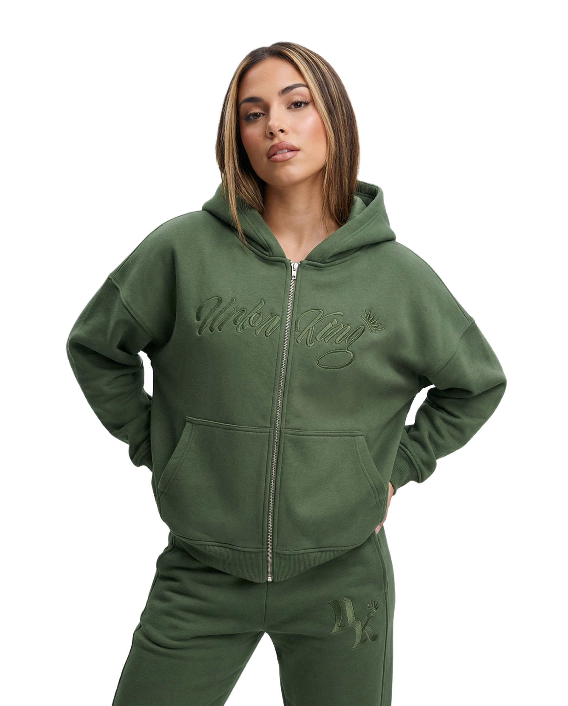 Meridian Zip Hoodie in Matcha Green