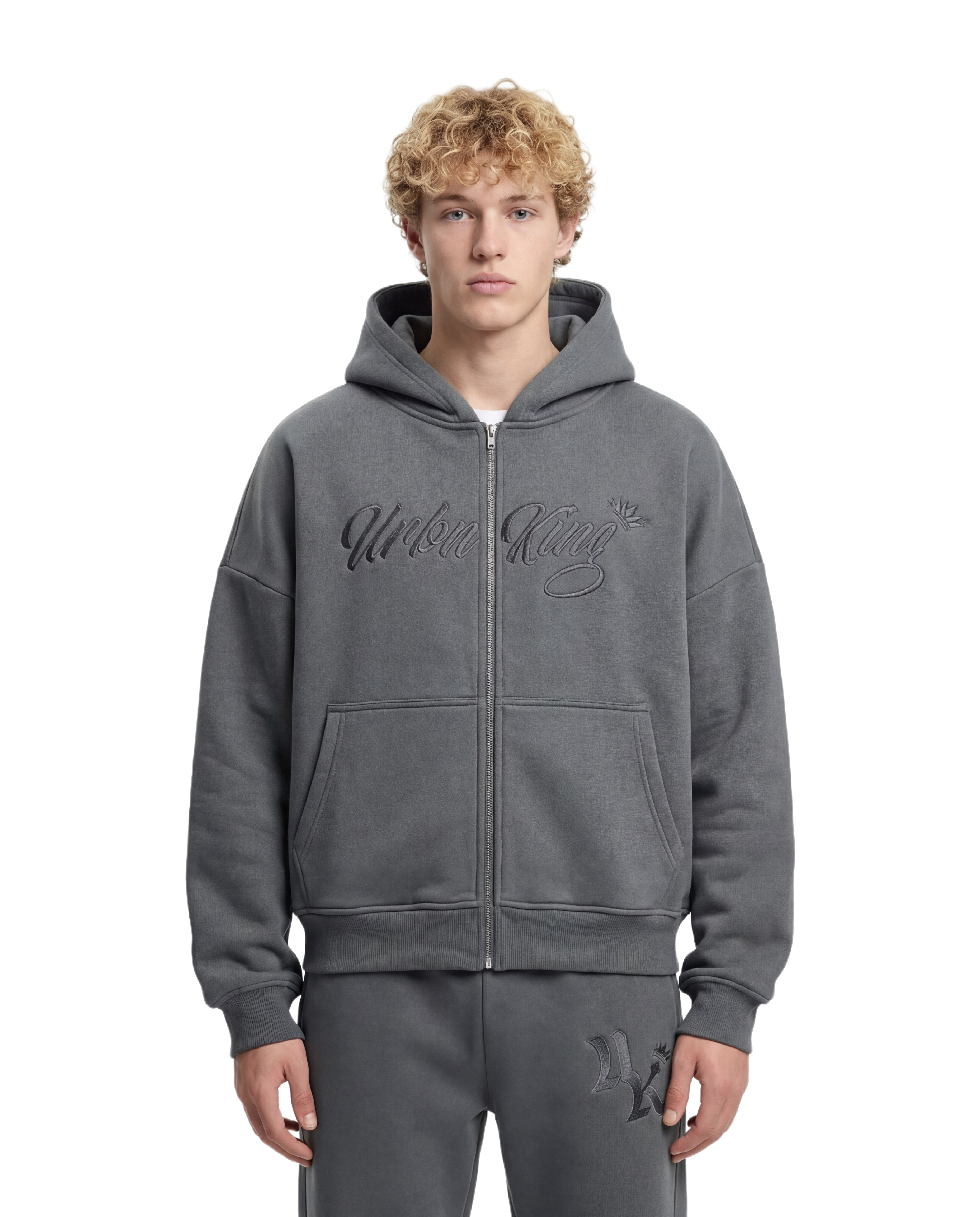 Meridian Zip Hoodie in Deep Slate