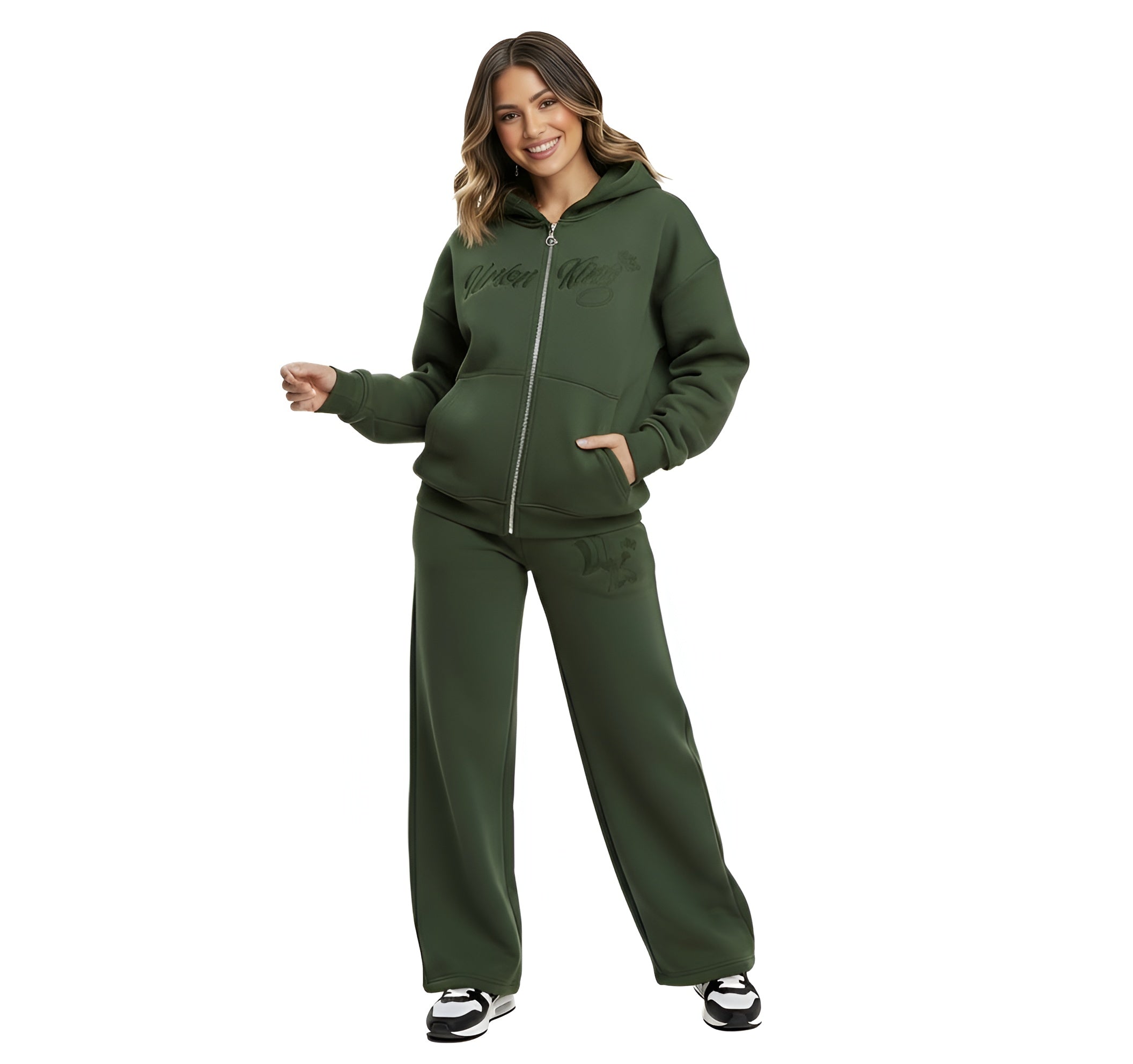 Meridian Zipped Hoodie in Matcha Green