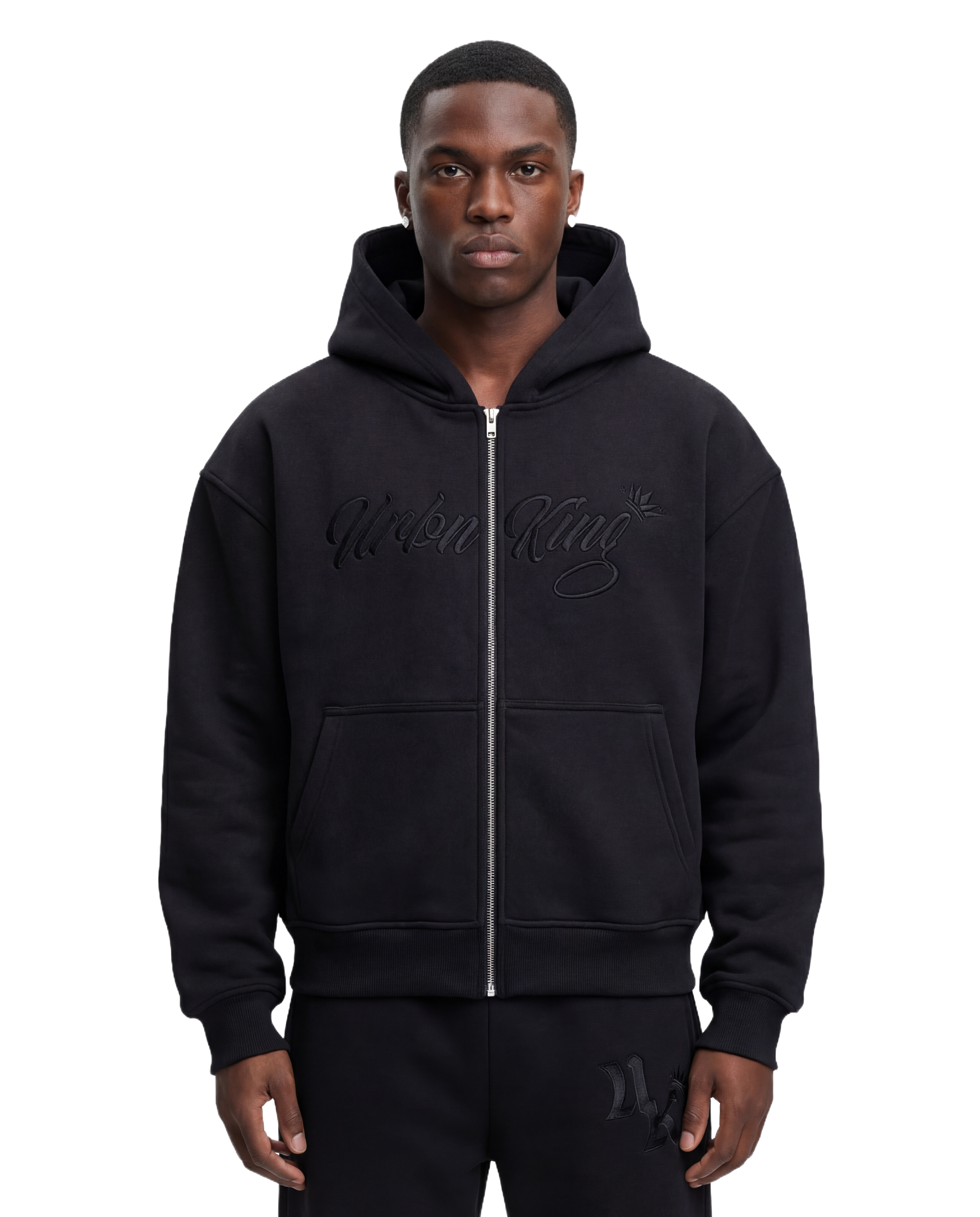 Meridian Zip Hoodie in Cosmic Black